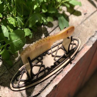 Kemik Bayan Saç Tarağı Kalın El Yapımı